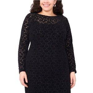 Vince Camuto Black Long Sleeve Lace Dress